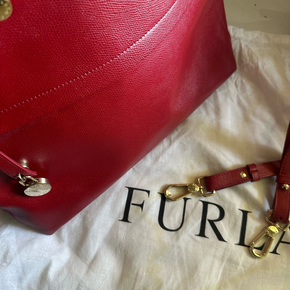 Furla Red Leather Shoulder Bag - Picture 9 of 12